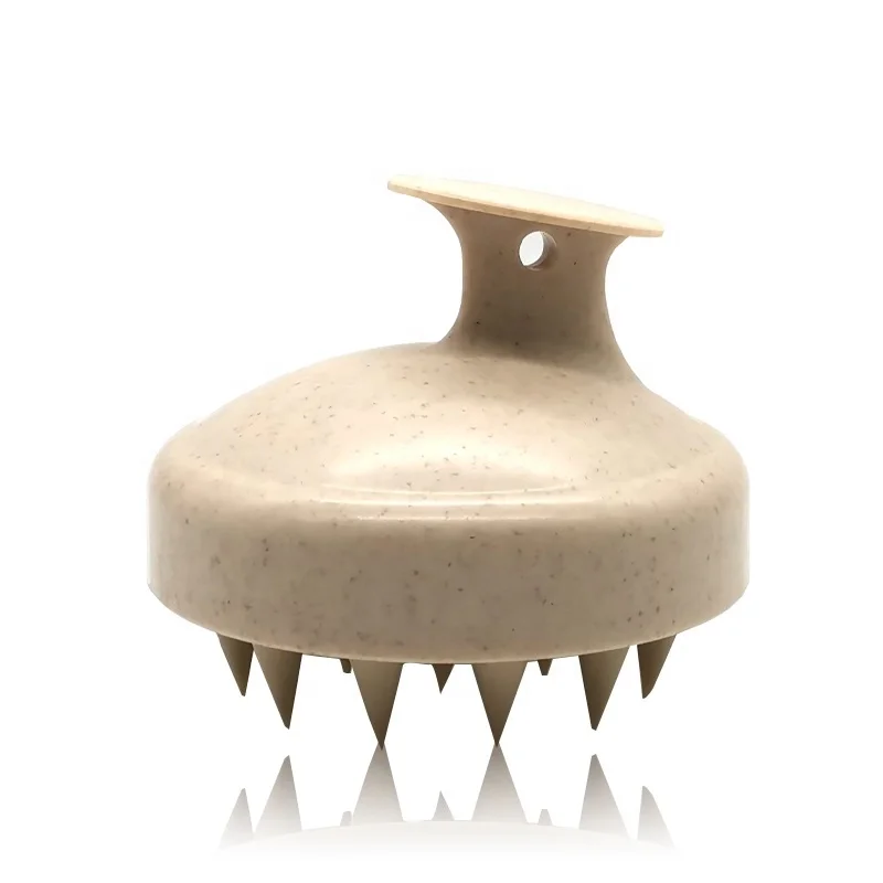 

Biodegradable Wheat Straw Hair Shampoo Brush Scalp Care Hair Brush with Soft Silicone Scalp Massager, Customized