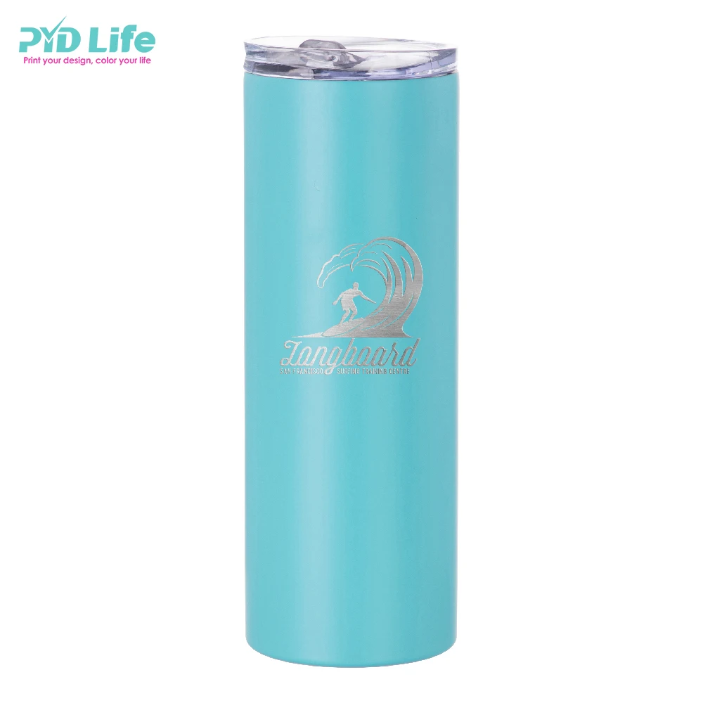 

PYDLife White Coffee Travel 20oz Straight Skinny Sublimation Matte Tumblers Stainless Steel Double Wall Tumbler Cups, Silver/white