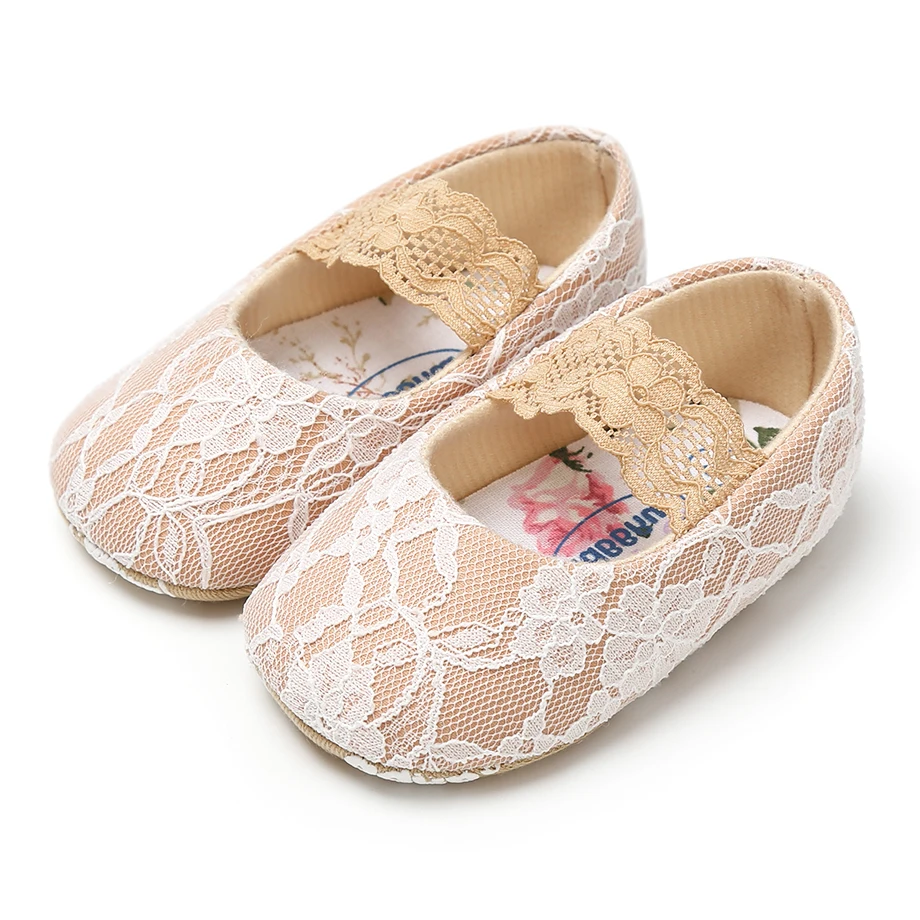 

2019 spring and autumn Cotton fabric Lace edge 0-2 years girl Princess baby girl shoes, 4 colors