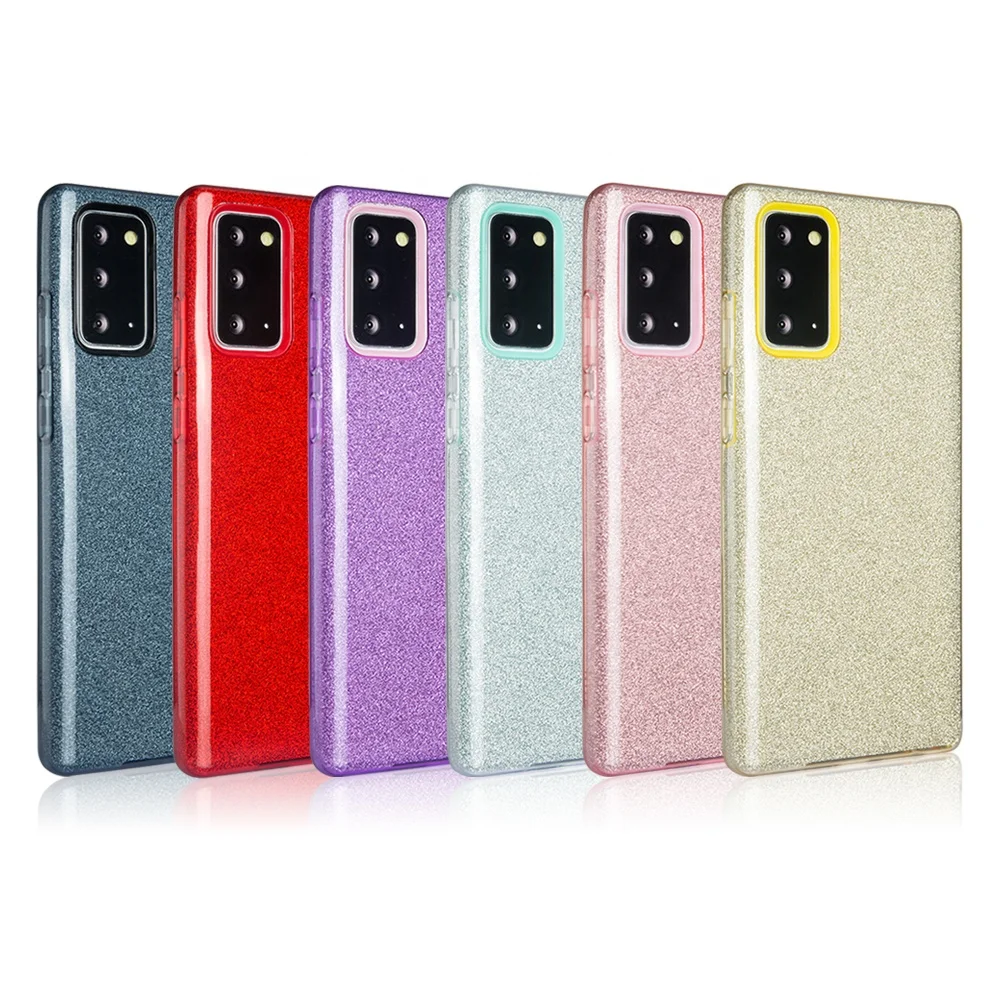 

2020 Amazon Best Seller Glossy Glitter Handy Phone Case for Samsung Galaxy Note 20/Note 20 Pro Case, Black, red, purple, sky blue, yellow, pink