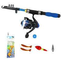 

Telescopic Fishing Rod and Reel Combos Full Kit Spinning Fishing Gear Organizer Pole Sets with Line Lures Hooks