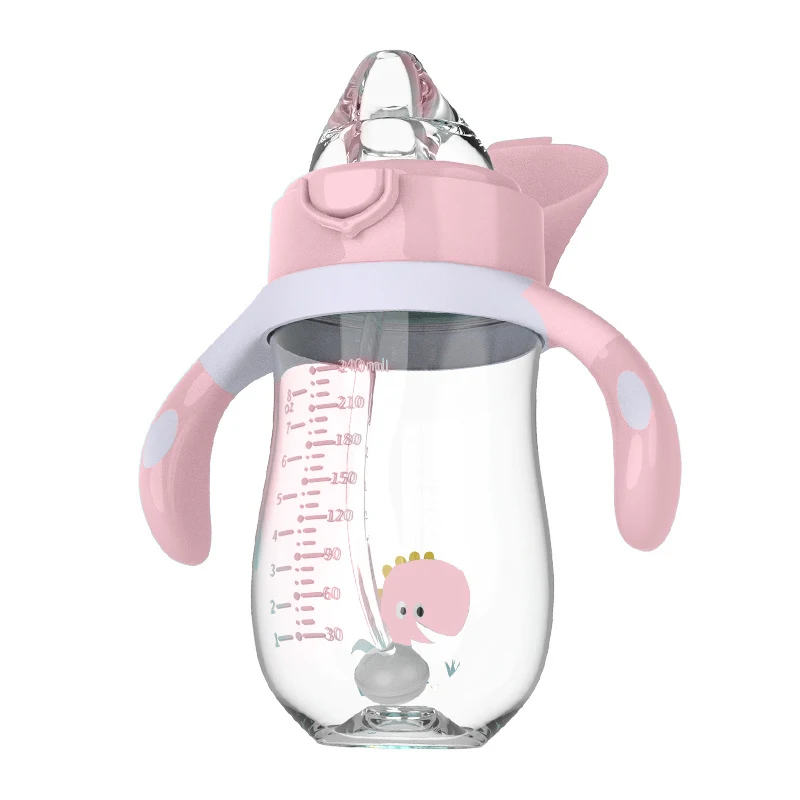 

Hot sale baby bottle 240ml drop-proof baby bottle with pacifier