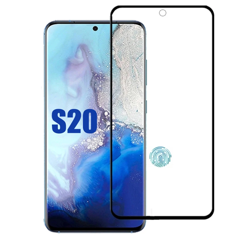 

10D Full Curved Tempered Glass For Smaung Galaxy S21S20 S8 S9 s10 Plus Screen Protector For Samsung S20 ultraTempered Glass Film, Transparent,black,white
