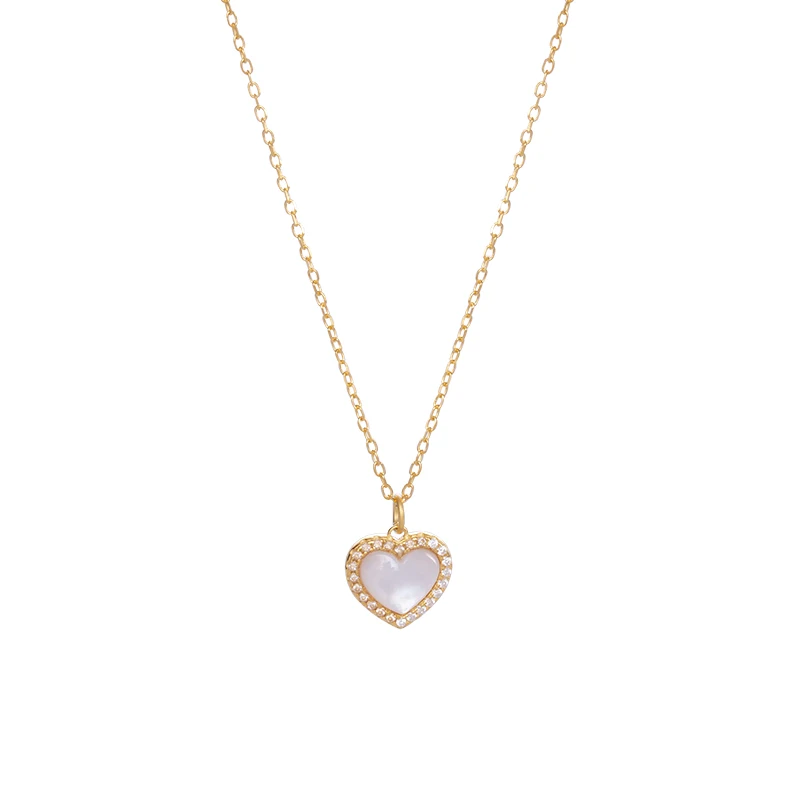 

Lady charm chain jewelry dress heart cz pendant necklace