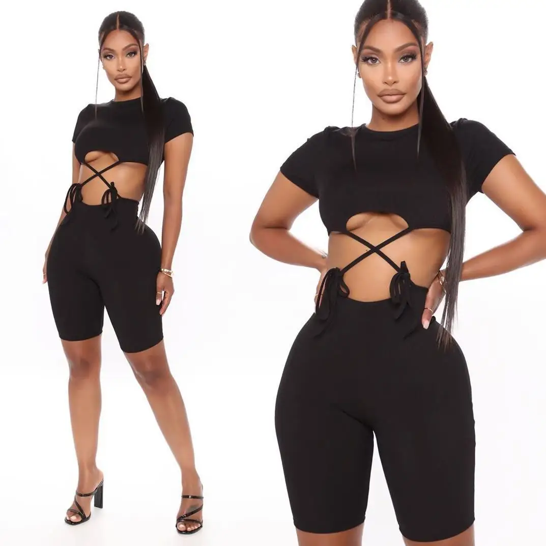 

Women's Sexy Hollow Casual Suit 2 Pcs summer outfits two piece set women clothing sexy two piece sets women, Picture shows