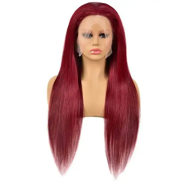 

Parksonhair 99J Burgundy Red Color Customized Texture 10-40 Inches Brazilian Hair Lace Front Wigs