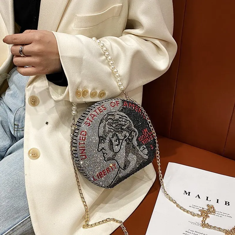 

2020 High Quality Rhinestone Woman Purse Bling Diamond Dinner Party Handbag Crystal Money Purses Evening Coin Dollar Hand Bags