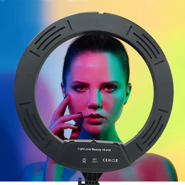 

newer RGB led ring light Cheap Large 18 inch Color Selfie Tripod Stand Ringlight Led RGB Ring Light For Phone Live Stream Video