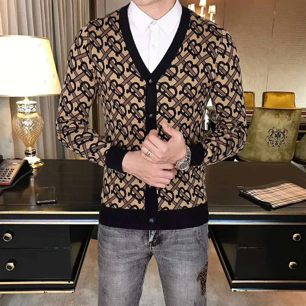 

High Quality Winter Jacquard Custom Cashmere Wool Knit Men Sweater, Black