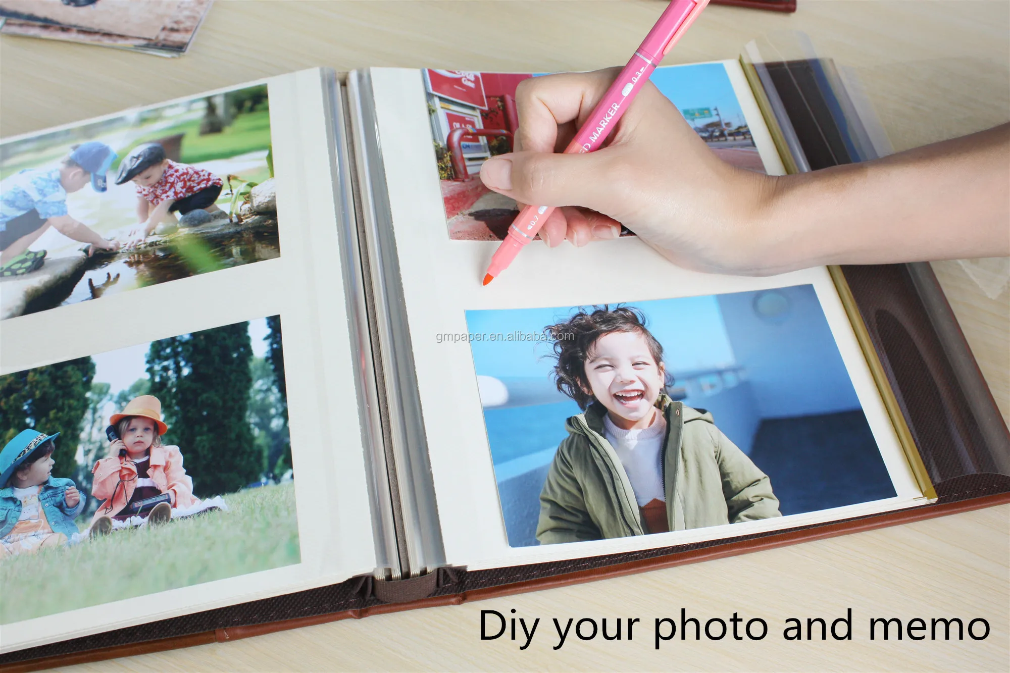 Pu Leather Cover Sheet Photo Book 220*240mm Wedding Photo