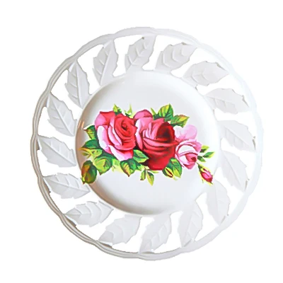 

Support Large-volume Ordering Vintage Dew Rose Plate Kitchen Dinnerware Ceramic Plate, White