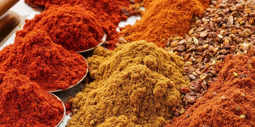 A colorful glass jar of homemade garam masala