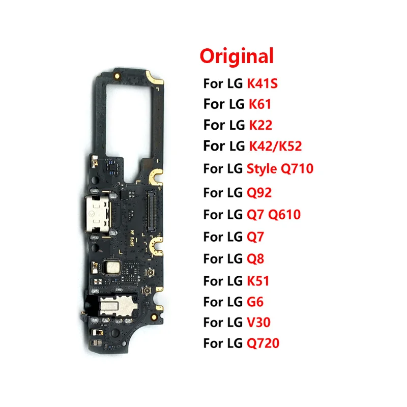 

Original Replacement Charging Port Connector For LG G6 K22 K41S K42 K52 K62 K51 K61 Q7 Q610 Q8 Q92 Q720 Style Q710 V30
