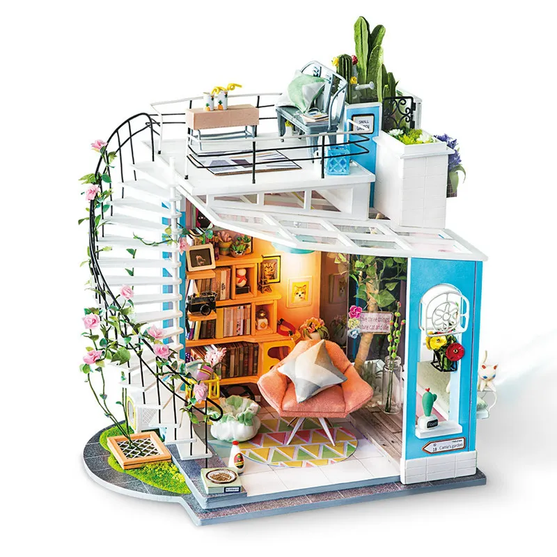 

Rolife wooden doll house diy kit with LED light for Dropshipping