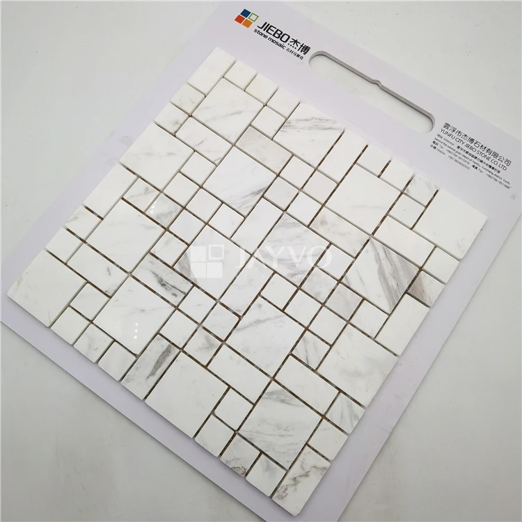 Cheap Wall Designs Floor Edging Strips Polish Drama White Marble Mosaic Tile Strip 30x30 mosaic tile