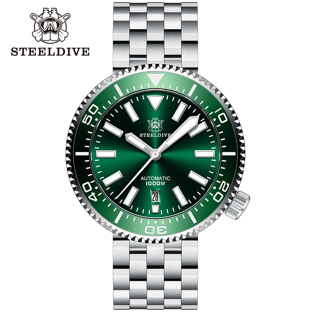 

SD1976 SteelDive Brand NH35A Japan automatic movement stainless steel sapphire 1000m Waterproof Green Dial dive watch men OEM