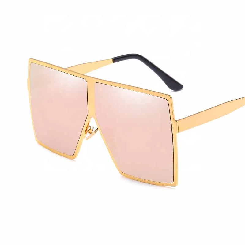 

High Quality Fashion Sun Glasses Oversized Large Square Metal Frame Sunglasses for Men Women, Same as photo