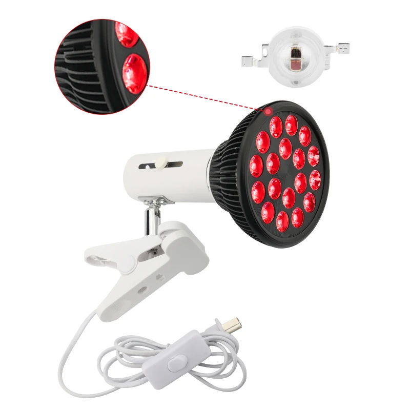 

Factory Portable 54w No EMF light therapy lamp with socket 660NM 850NM Dual Chip led infrared red light therapy device