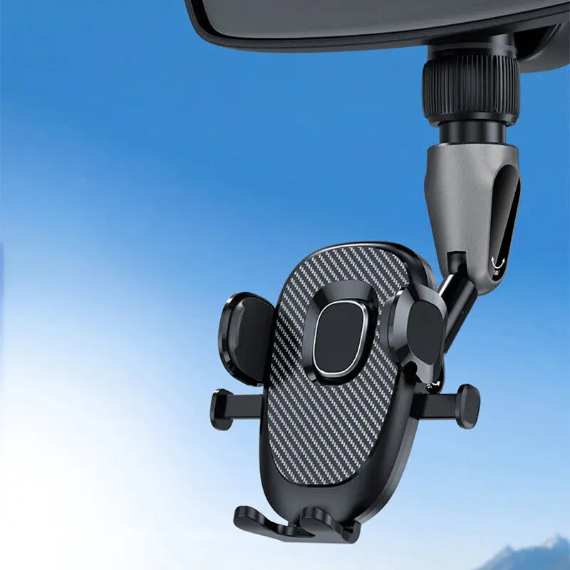 

360 Rotatable and Retractable Car Phone Holder Multifunctional Rearview Mirror Phone Holder