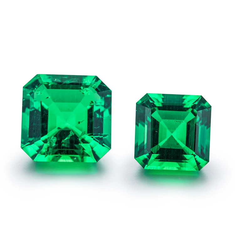 

Wholesale Asscher cut Inclusion Ice crack synthetic emerald stones emerald price per carat