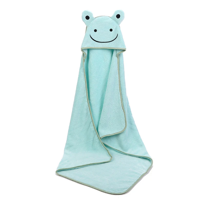 Baby Poncho Bath Towel Bebe Toalla Velvet 90*90cm Fleece Hood Infant Towels Blanket Newborn