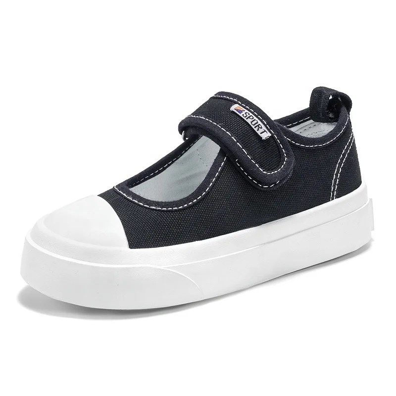 

2021 Children Casual Sneakers Boys Girls Flat Canvas Shoes Soft Comfortable Slip-on Kids Canvas soft-soled girls cloth shoes, Black,orange,purple