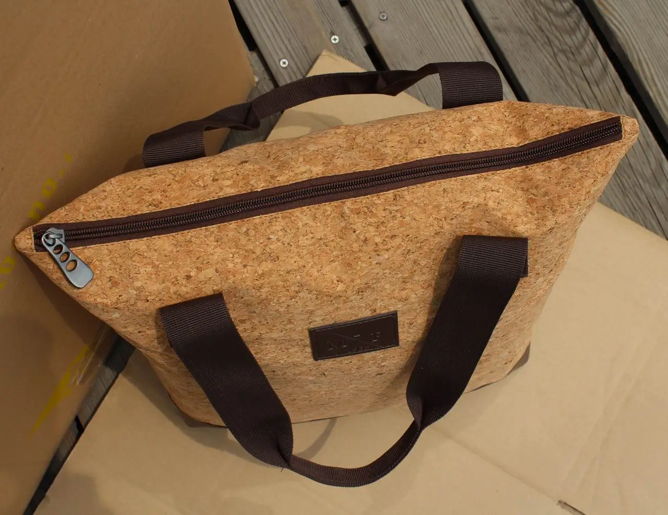 eco-friendly recycled poly bag cork tote bag
