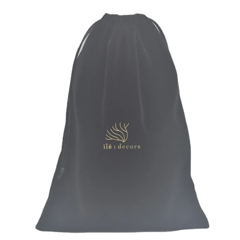 

Fashion Velour Drawstring Bag Customized Velvet Cosmetic Travel Bag, Green