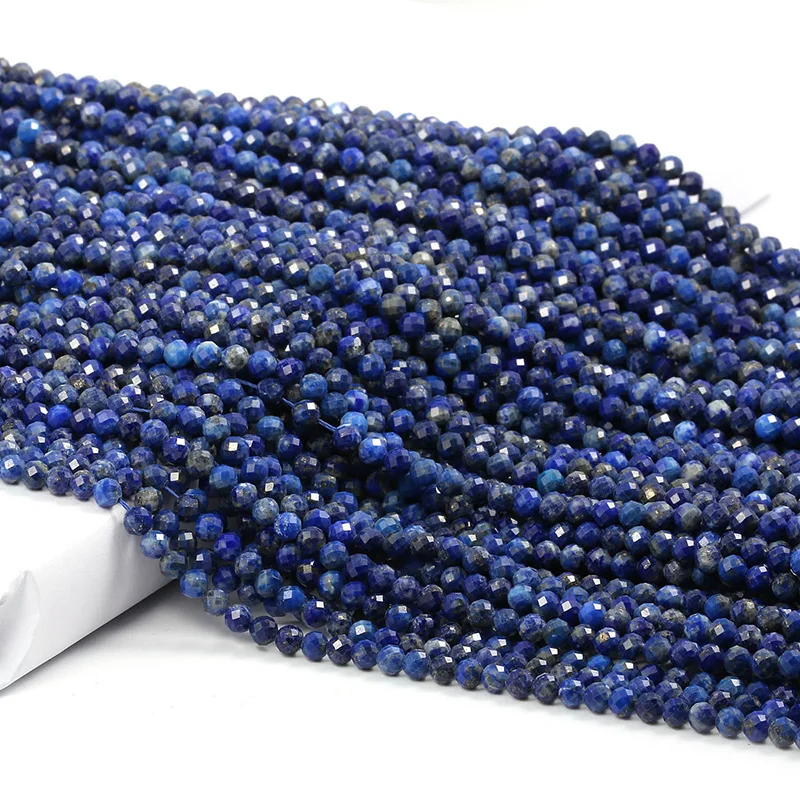 

Faceted Small Round Beads Stone, Lapis Lazuli Faceted Beads Lapislazuli for Jewelry Making 2mm 3mm 4mm