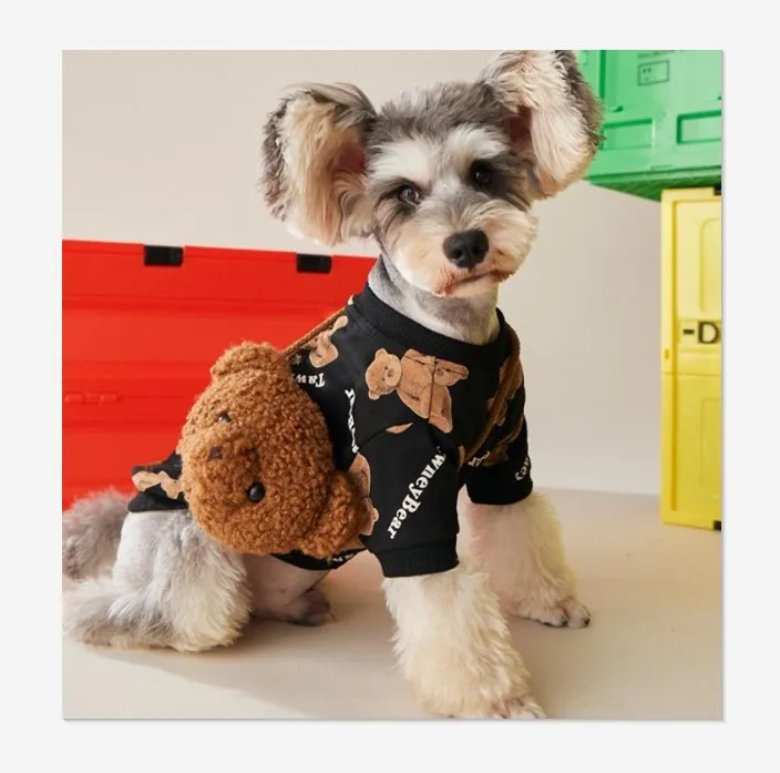 

Luxury dog clothing wholesale high-end brand Teddy Bear bag accessories pet dog clothing sets, As photo show