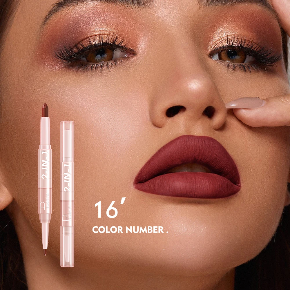 

Pudaier OEM Beauty Cosmetic Lip Liner Best Selling Waterproof Matte Creamy Lipstick And Lip Liner 2-IN-1 Private Label