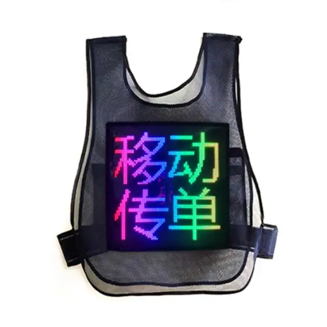 YZORA Wifi Advertising Led Screen Jacket Waterproof Display Dynamic LED Vest In Stock