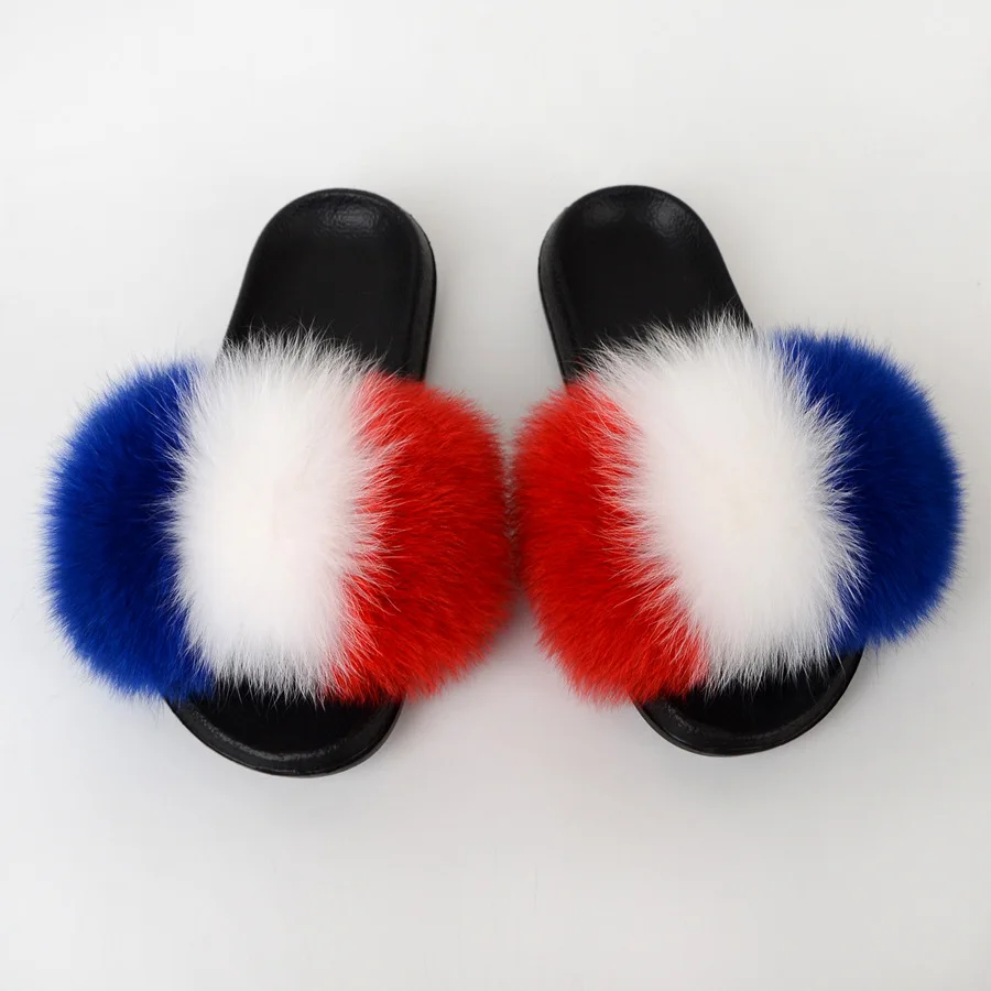 

QW-001 hot selling high quality comfortable Fluffy Slip On Soft Furry Fluffy Open Toe Flat Slippers For Ladies, Color