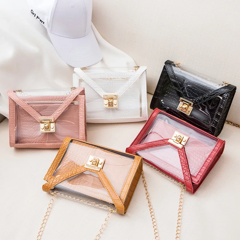 

2020 PU clear jelly bag purses and handbags mini clear jelly purse for girls
