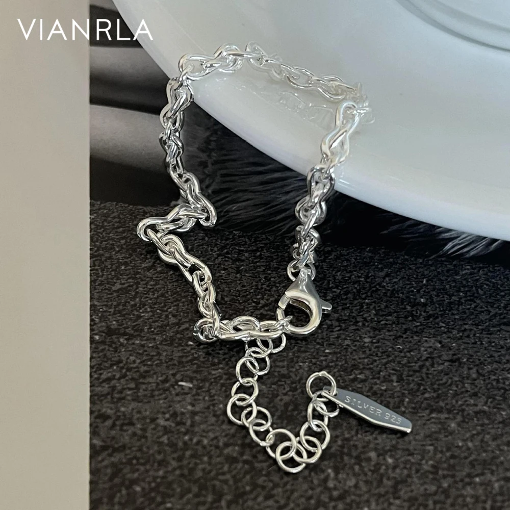 

VIANRLA 925 Sterling Silver Chain Bracelet Minimalist Cool Style Women Jewelry Gift Free Laser Logo Drop Shipping
