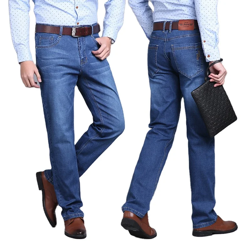 

Plus Size High Quality Latest Design Men Cotton Straight Classic Jeans Male Denim Pants Men Casual Trousers, Picture shows