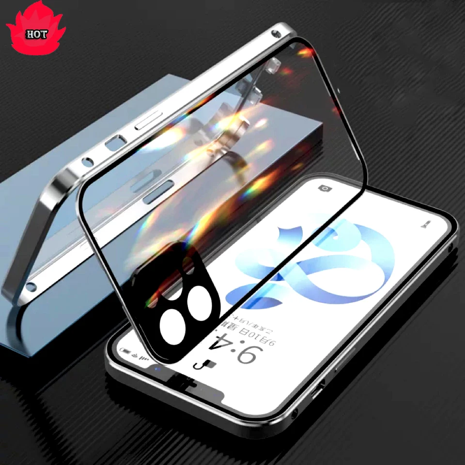 

For iPhone 13 12 Pro Max Mini Case Double Sided Buckle For iPhone Case For IPhone13 11 Magneto Case Cover, 6 colors