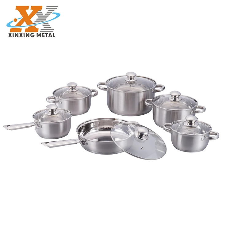 

Home Used Korean High Quality Classic Home 12Pcs Induction Pots Pans Cookware Sets