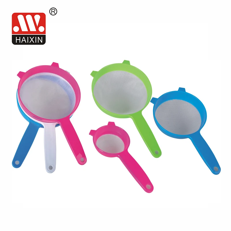 

Kitchen Plastic Strainer Colander Mesh With Handle kitchen plastic strainer colander, Green, blue, fuchsia, can be customized