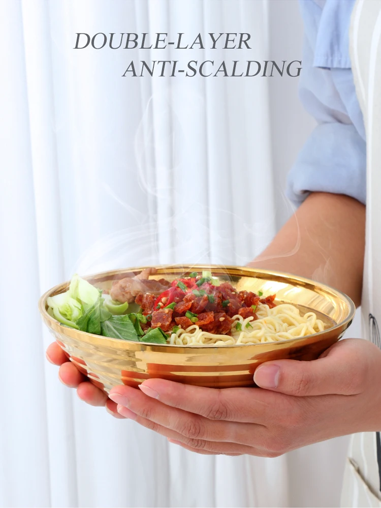 Wholesale Custom 18/8 Stainless Steel Japanese Ramen Noodle Bowl Double