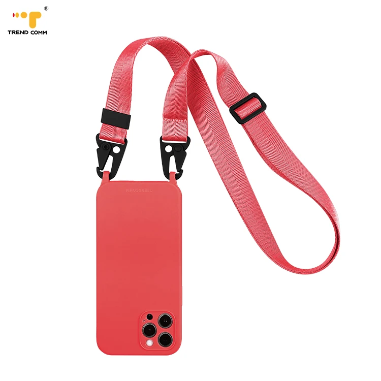 

Detachable Necklace Cross Body Nylon Lanyard 3D Silicone Resin Mold Mobile Phone Bags Case Waterproof For iPhone 11 12