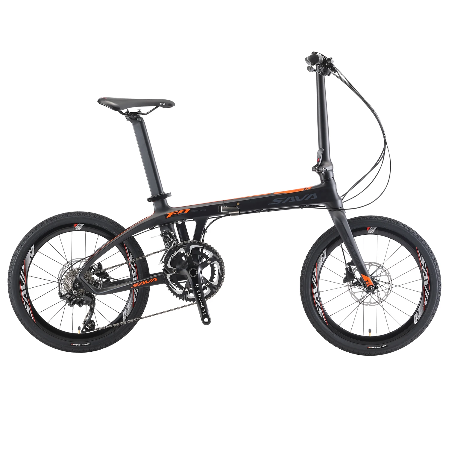 

High Quality SAVA Carbon Folding Bike 20 Speed 20 inch Carbon Fibre Mini Foldable Bicycle, Black red/black blue/black orange