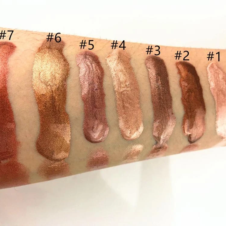 

High pigment Private label body face highlighter makeup 7 colors creamy liquid highlighter