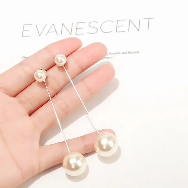 

Hot selling S925 silver needle earrings simple temperament pearl drop earrings for women girls gifts