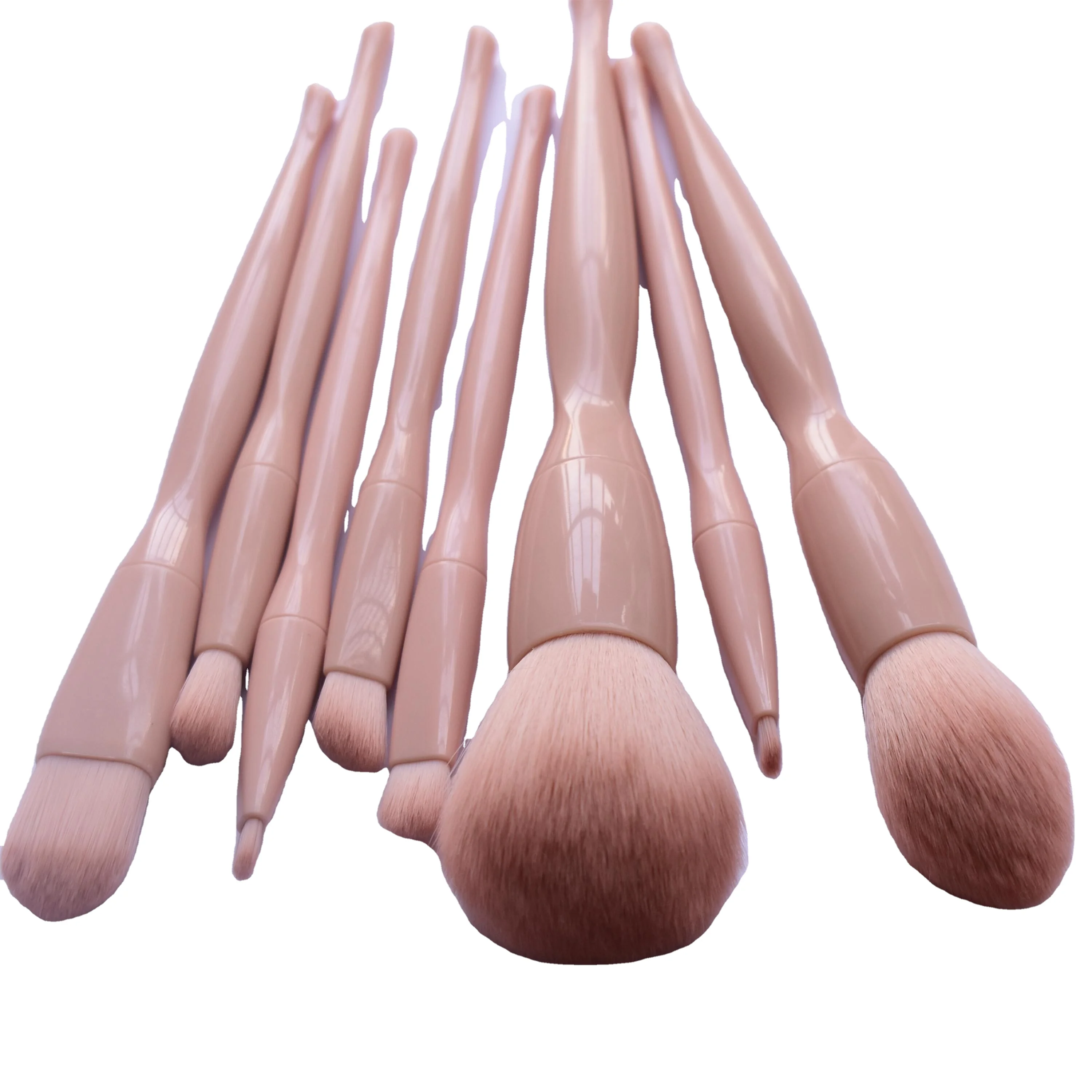 

Pink Luxury Makeup Brush Set Kit Wholesale Plastic Handle Private Label foundation Cosmetic makeup brushes, Green