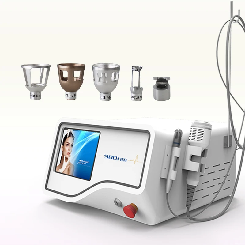 

6IN1 High Frequency Spider Veins Removal 980nm Laser Diode High Power 40w 980nm Diode Laser, White