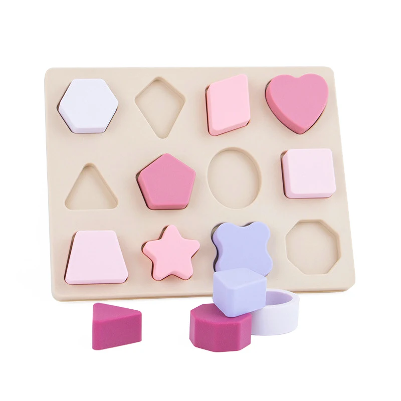 

12-piece Toddler Squeezing Shape Sorter Puzzle Toy Stacking Montessori Sensory Educational Silicone for Kids Opp Bag Unisex 246g