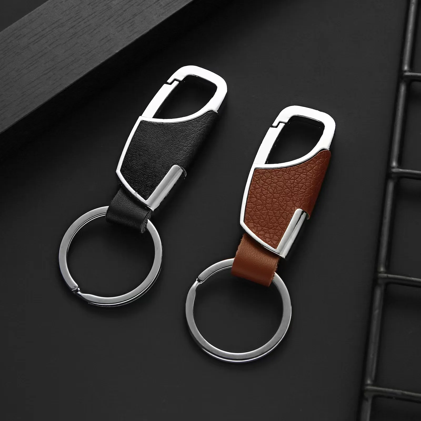 

High quality Craft Custom Logo Metal Car Key Tag Leather Chain Key Keyring Pu Leather Keychains