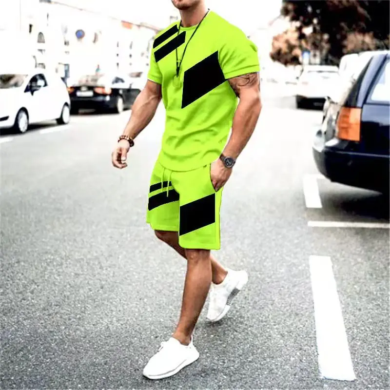

Summer Custom Tracksuit 2 Piece Short Sleeve Loose Fitness Casual Short Sleeve Suit Men'S Shorts Sets Gym Joggers Suits Set, Customized color