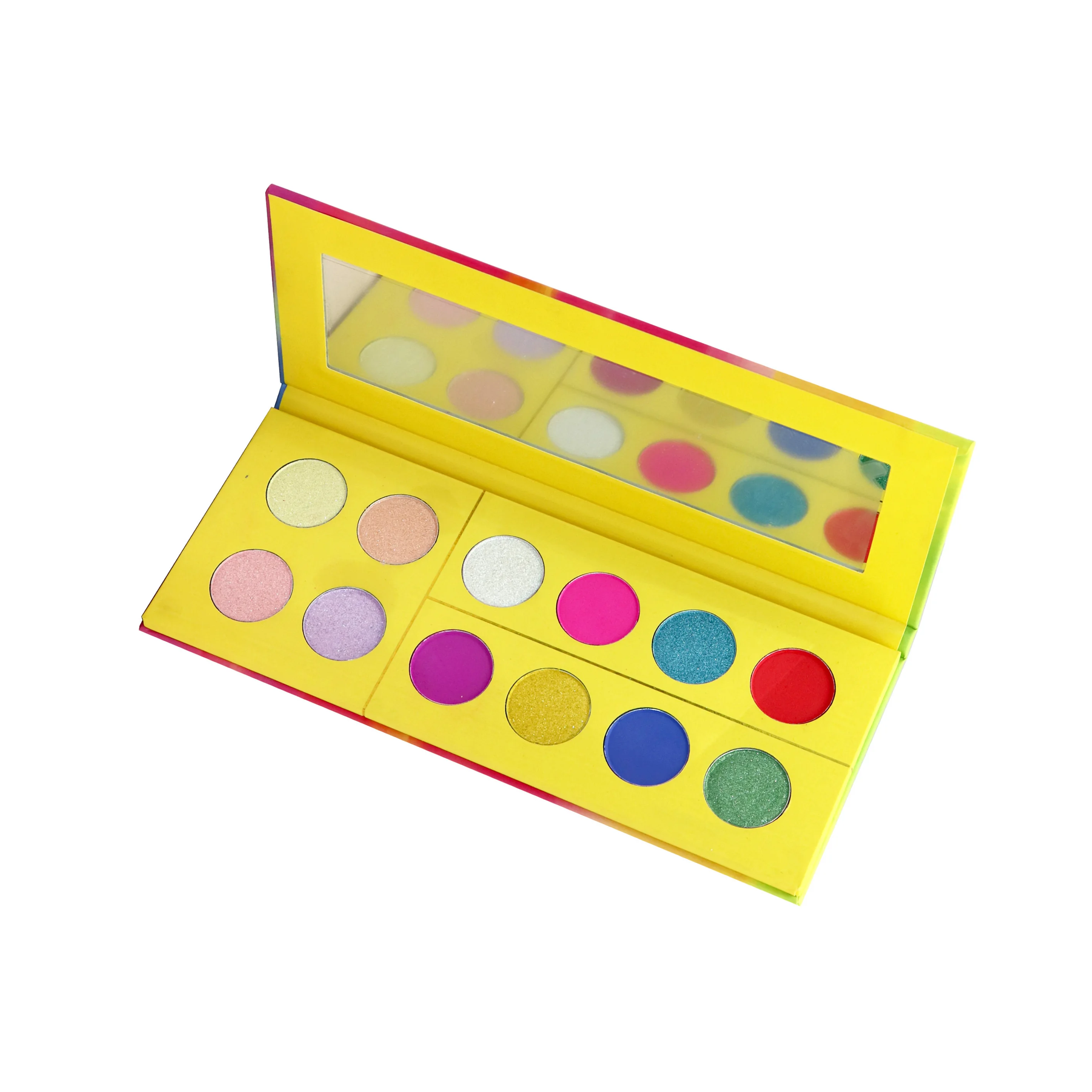 

Wholesale Rainbow Eyeshadow Palette 12-Color Matte and Shimmer Powder No Logo Palletes for Makeup Vendors